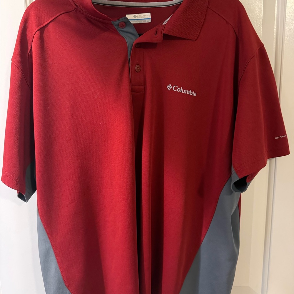 Columbia Red and Gray Men's Performance Polo